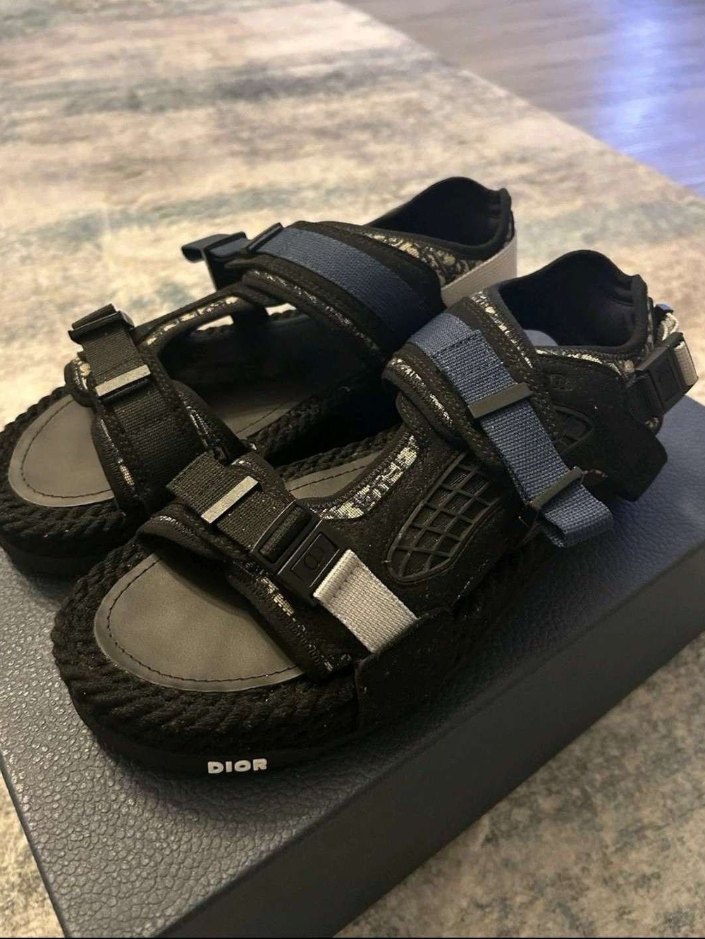 Dior Atlas Sandal 'Dior Oblique - Black Size 42/9 New Without Box